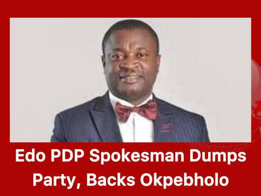 Edo PDP spokesman resigns from party, pledges support for  Monday Okpebholo